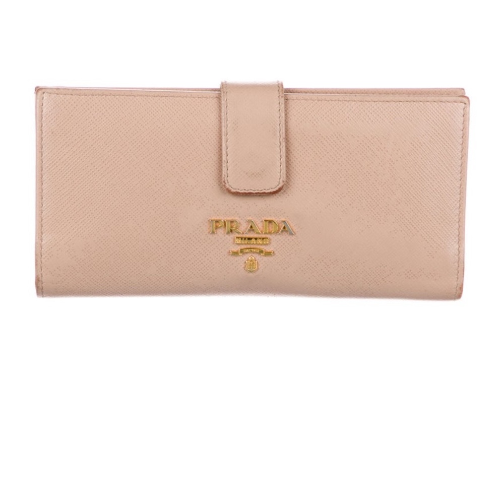Prada Saffiano Continental Wallet Cammeo Beige